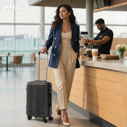 Coolife Expandable Spinner Luggage Set - 3 Piece