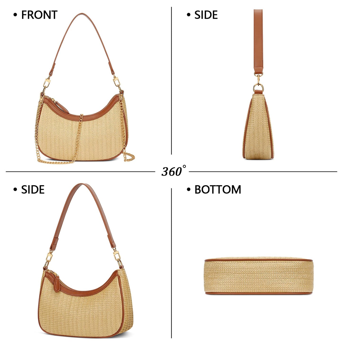 Retro Chic Hobo Bag - Cute Underarm Purse