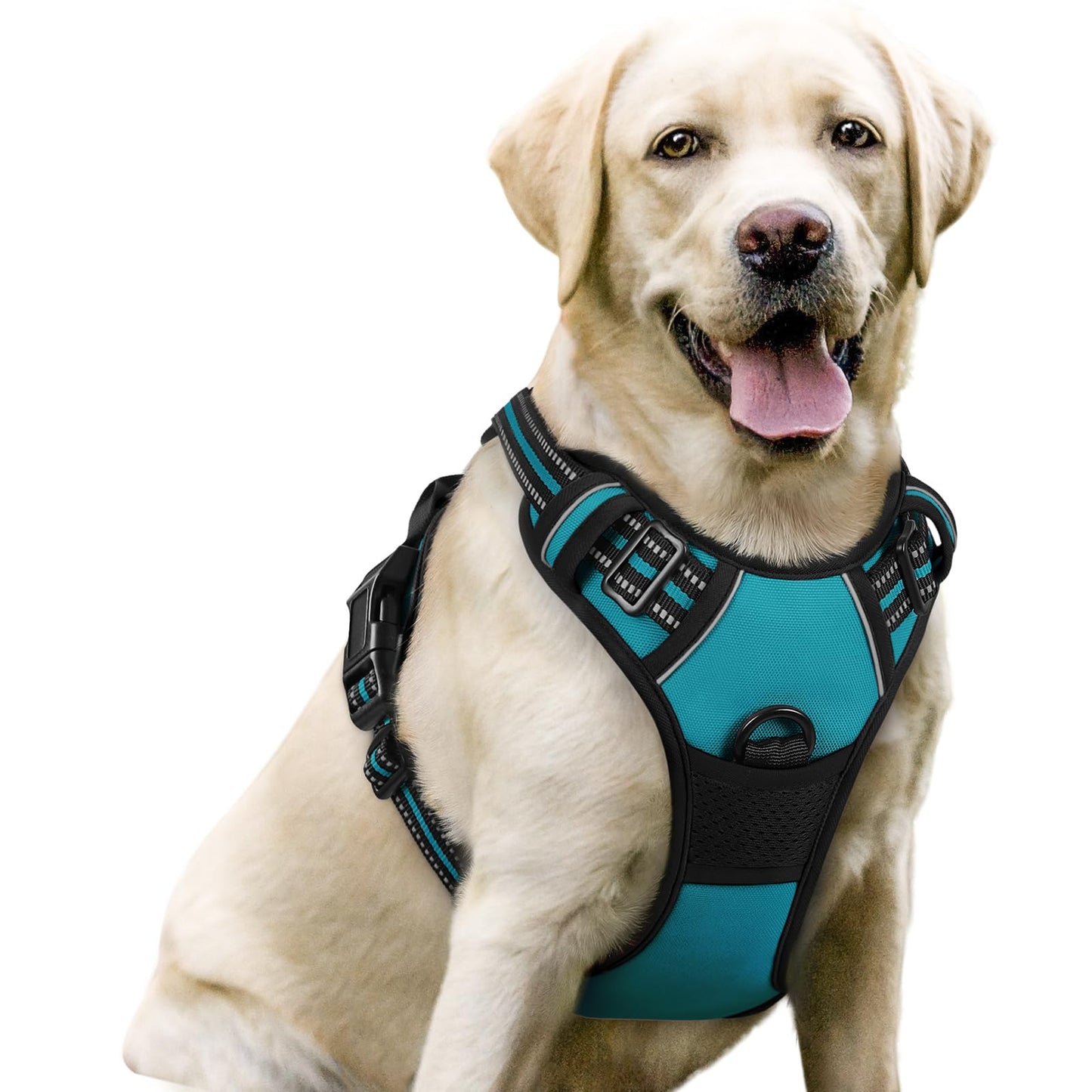 PawGuard No-Pull Reflective Dog Harness - Large Black
