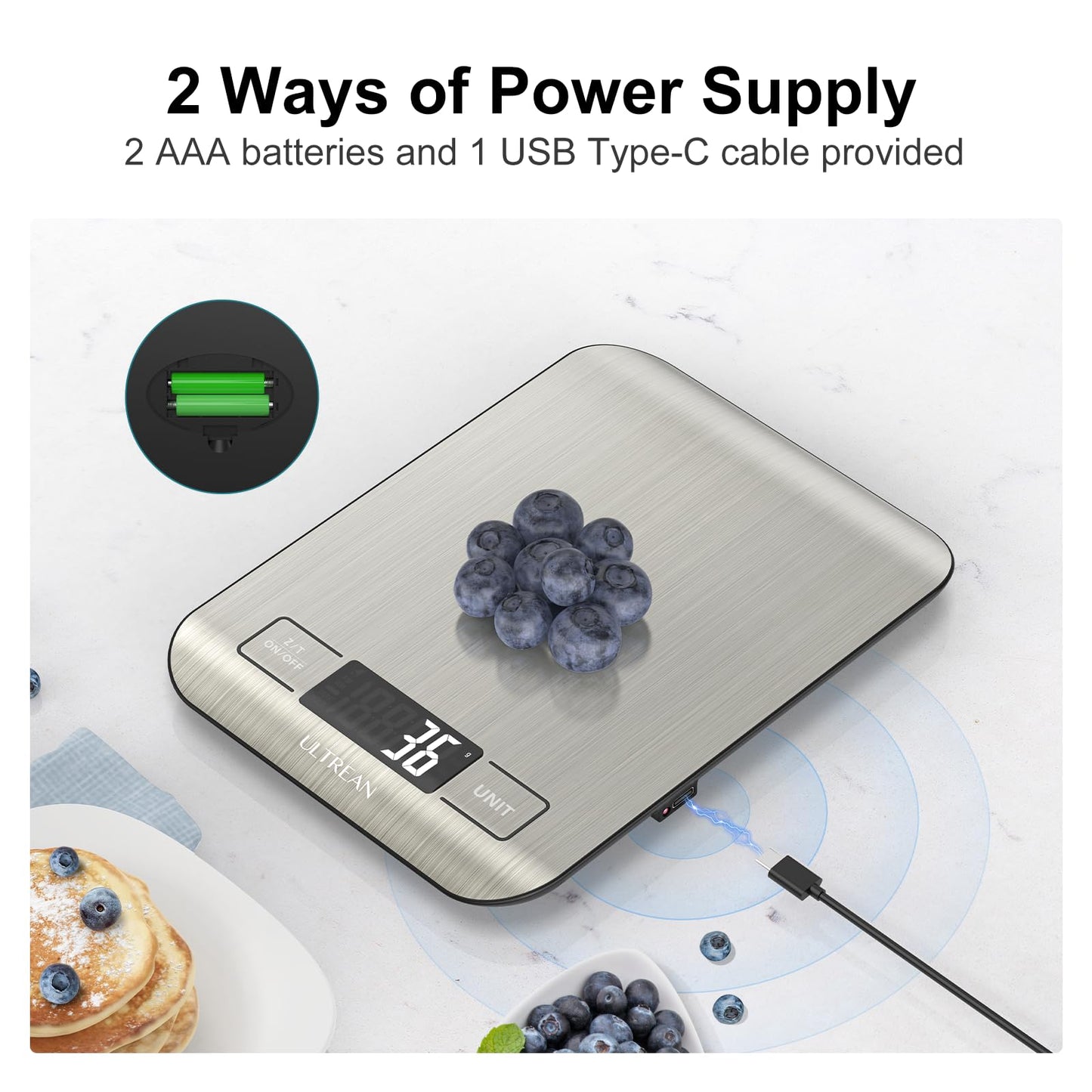 Ultrean Kitchen Scale - 11lb Capacity