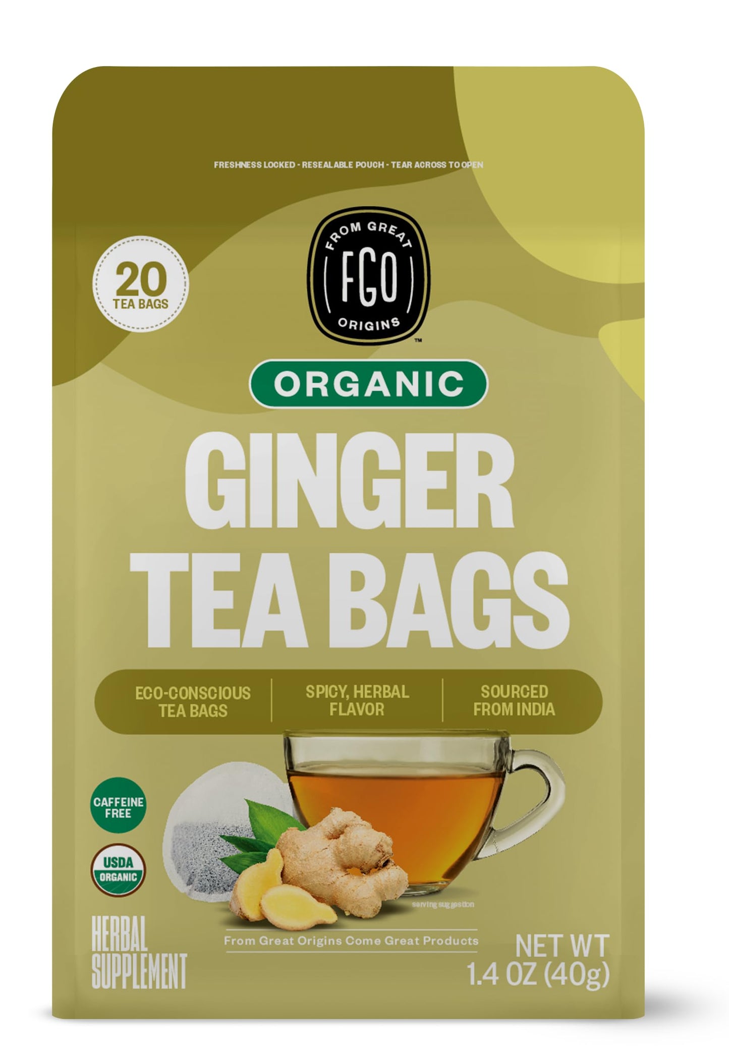 ElderZen Organic Tea - Caffeine-Free Eco Bags