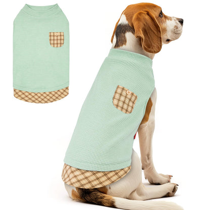 PlaidPup Waffle Vest: Soft, Stretchy, & Cute!