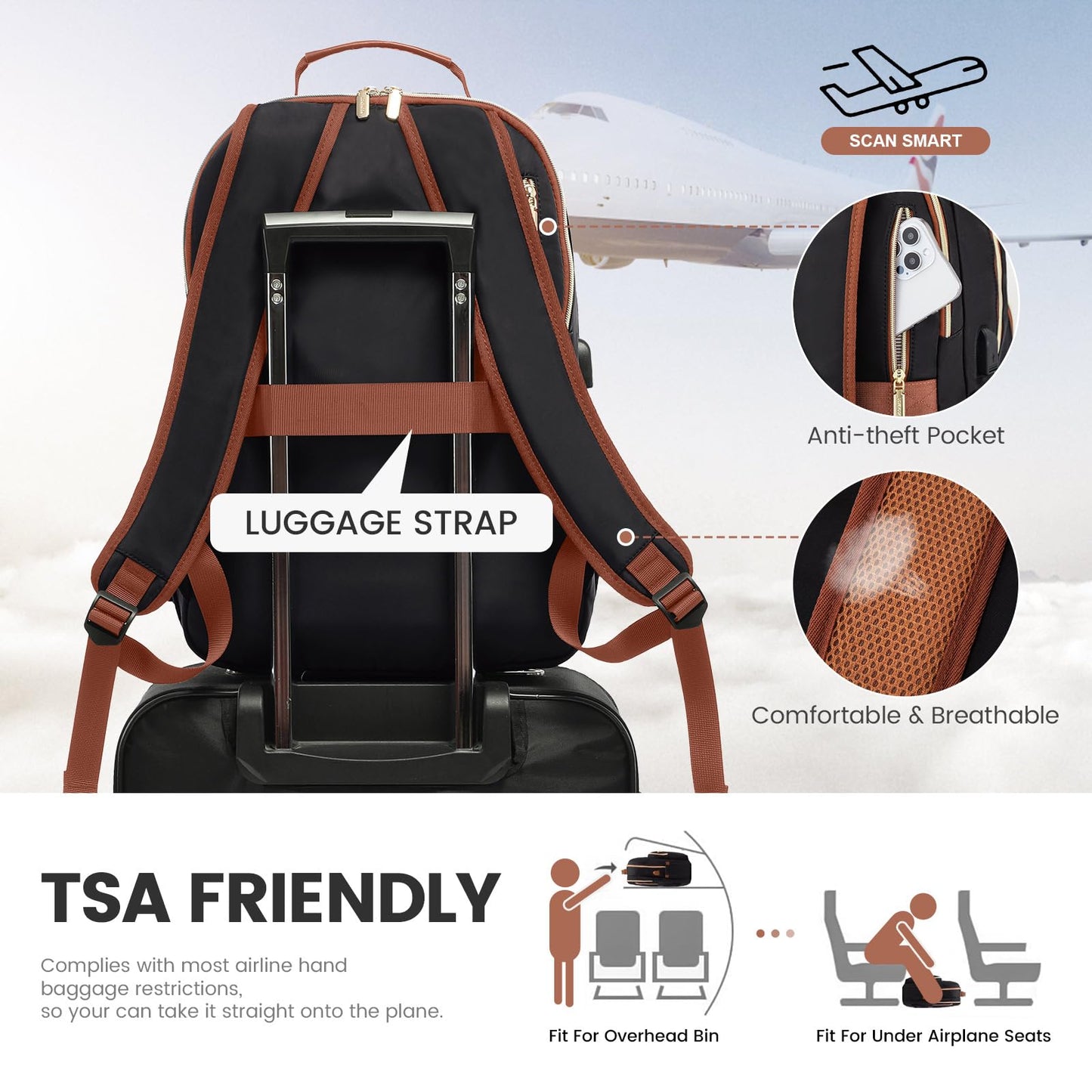 Chic Leather Laptop Backpack for Women - LoveVook