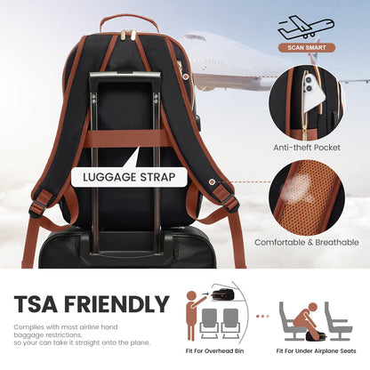 Chic Leather Laptop Backpack for Women - LoveVook