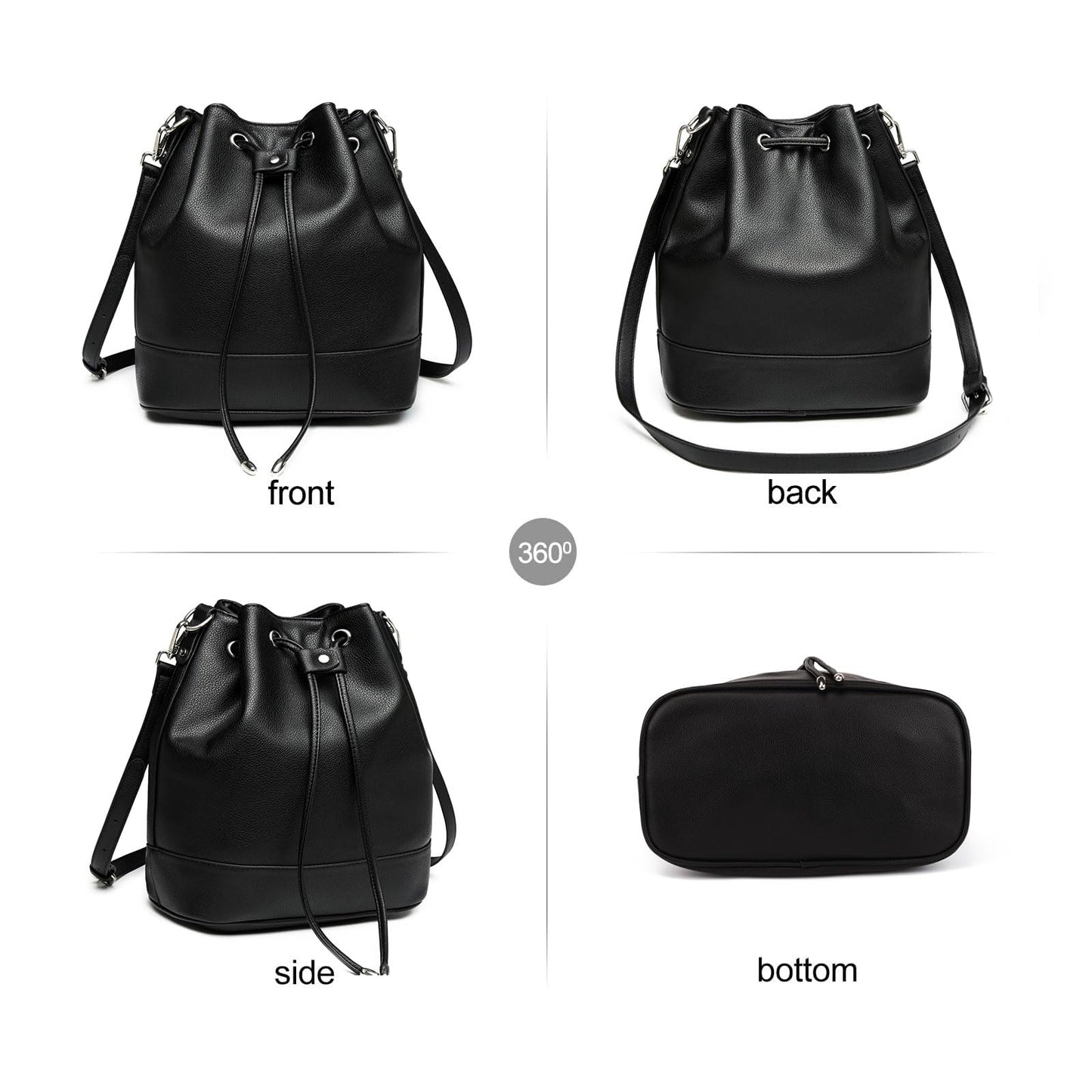 AFKOMST Chic Leather Bucket & Crossbody Bag Set