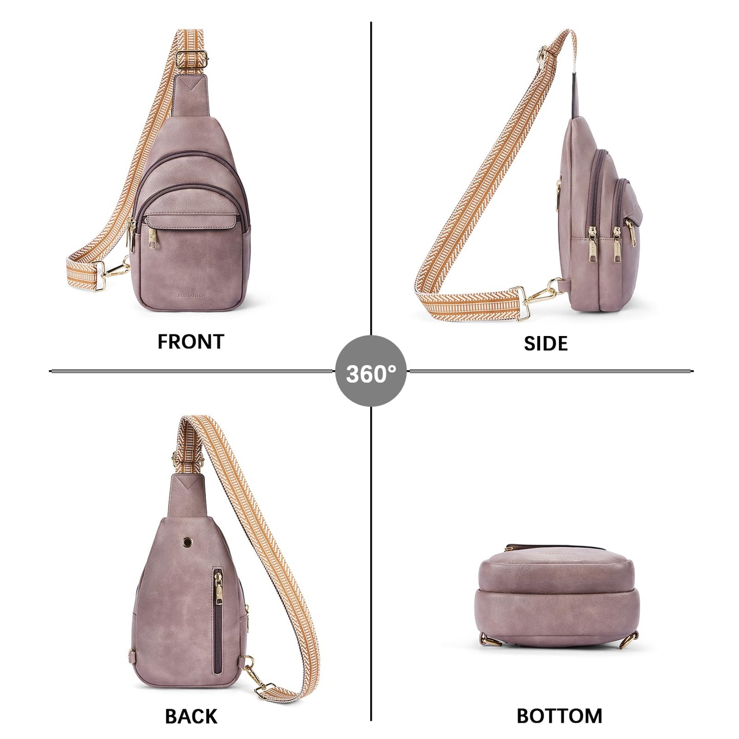 BOSTANTEN Chic Leather Crossbody Sling Bag