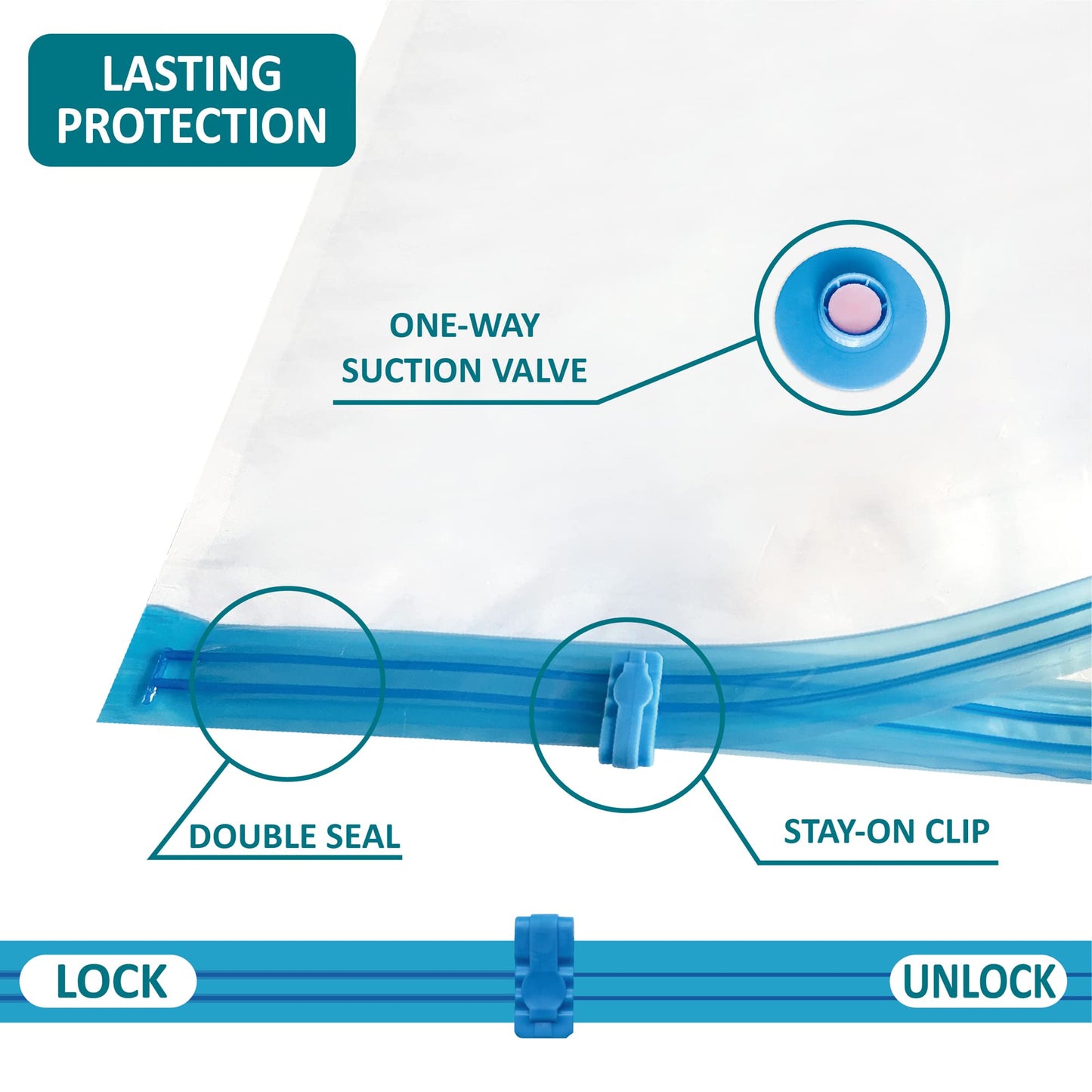 CozyVac Travel Bags with Pump - 6 Pack Space Savers