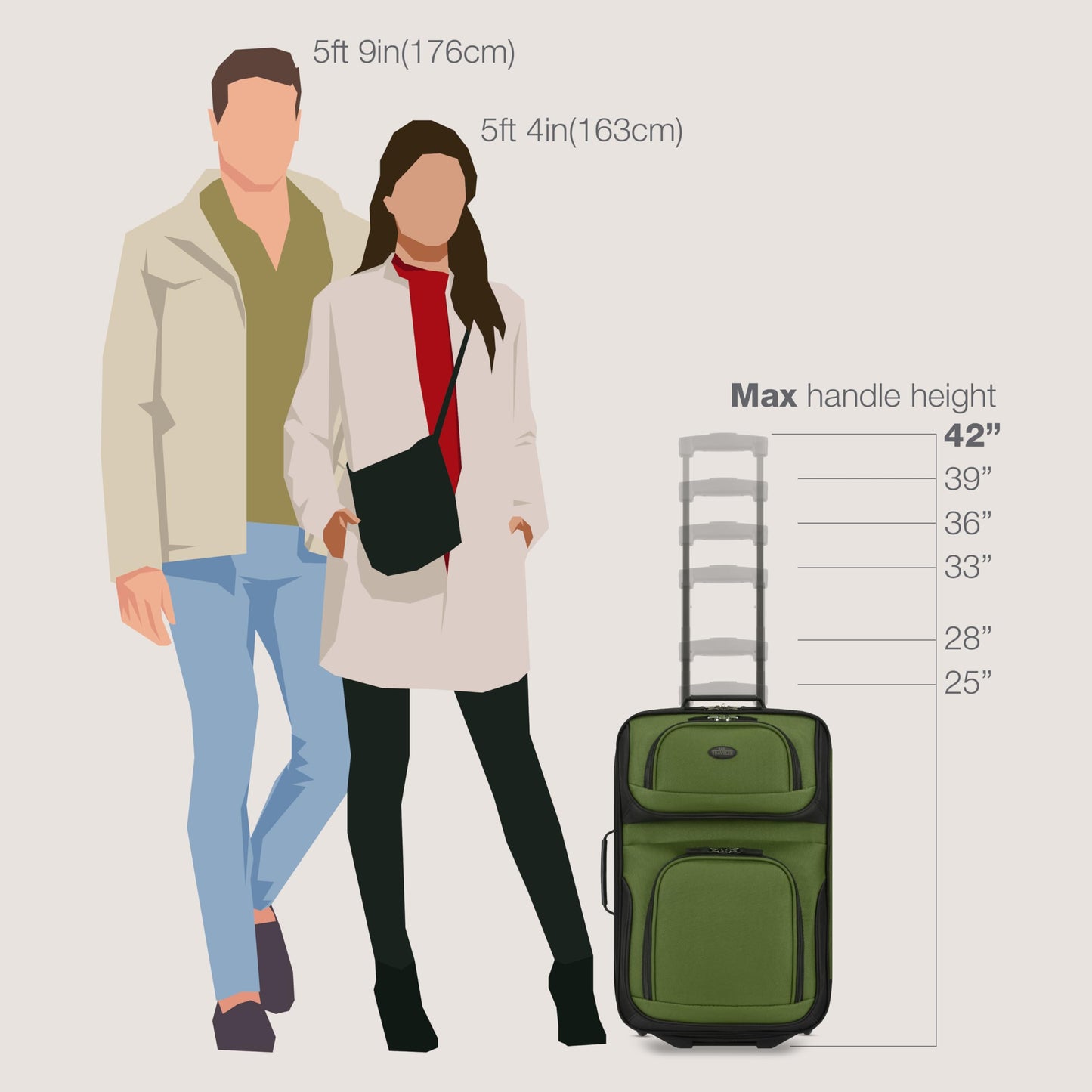 U.S. Traveler Rio Expandable Orange Carry-on