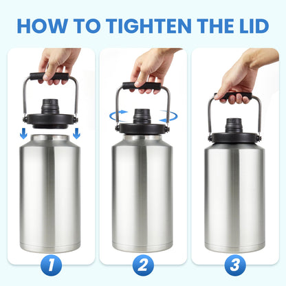 HydraGuard 128oz: Dual-Vacuum Stainless Water Jug
