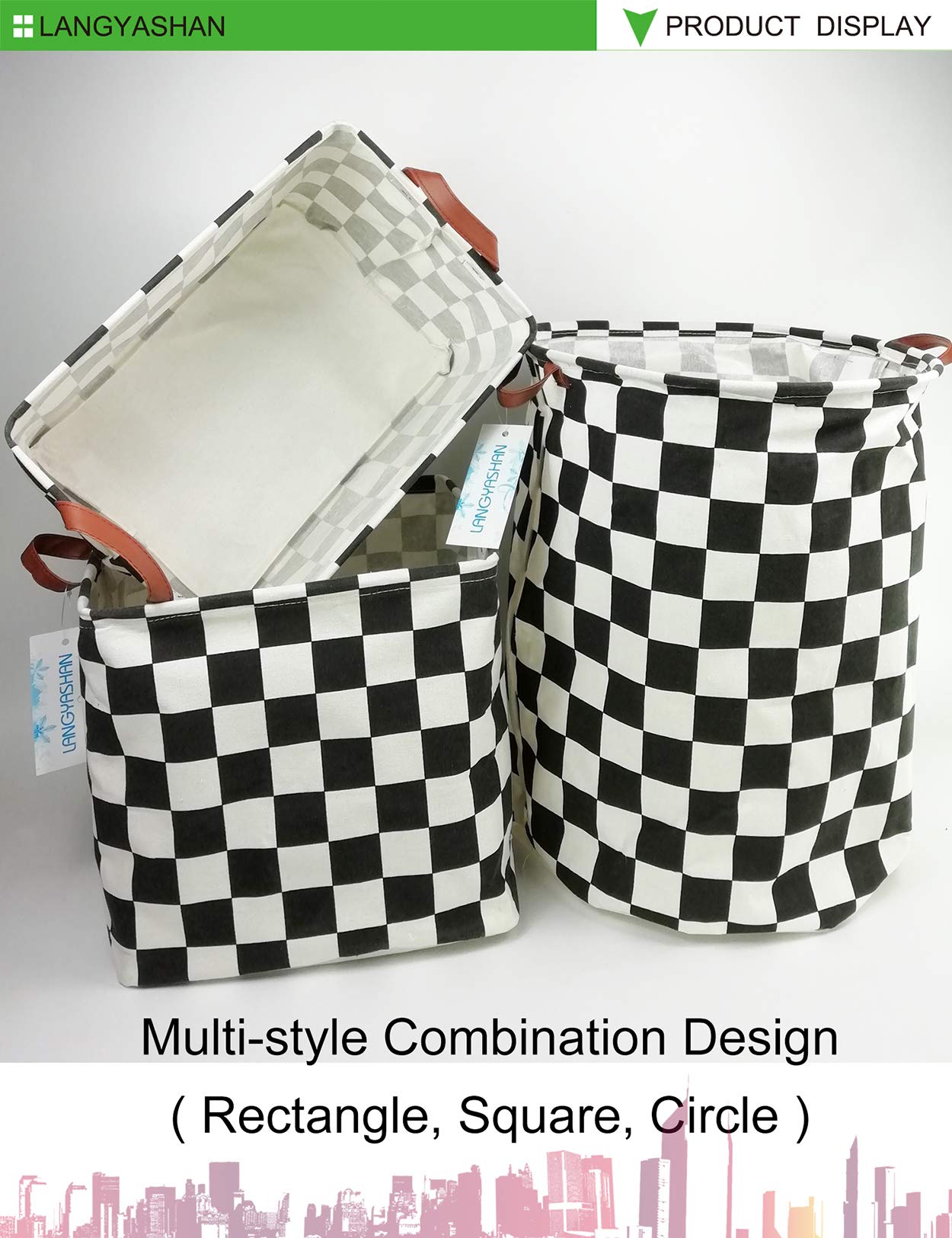 Collapsible Canvas Hamper by LANGYASHAN