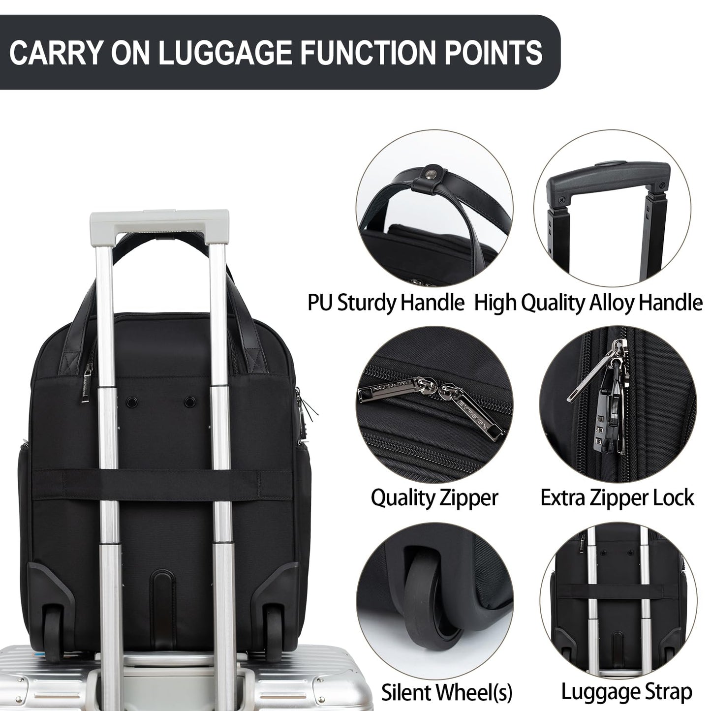 EMPSIGN 16 Wheeled Underseat Travel Bag
