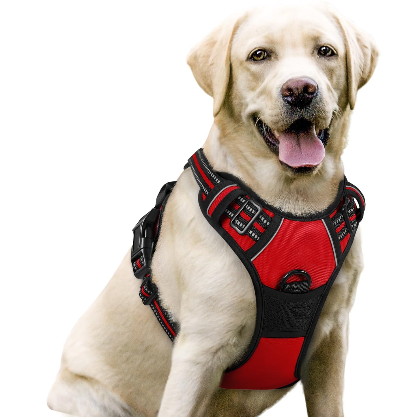 PawGuard No-Pull Reflective Dog Harness - Large Black