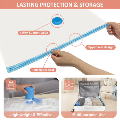 CozyVac Travel Bags with Pump - 6 Pack Space Savers
