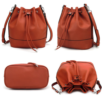 AFKOMST Chic Leather Bucket & Crossbody Bag Set