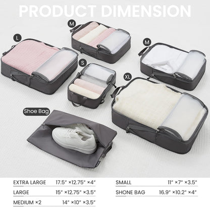 BAGAIL Travel Compression Cubes Set for Packing Ease