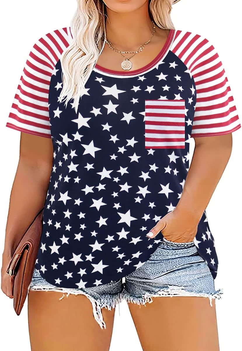 Floral V-Neck Plus Size Tunic Tops for Women