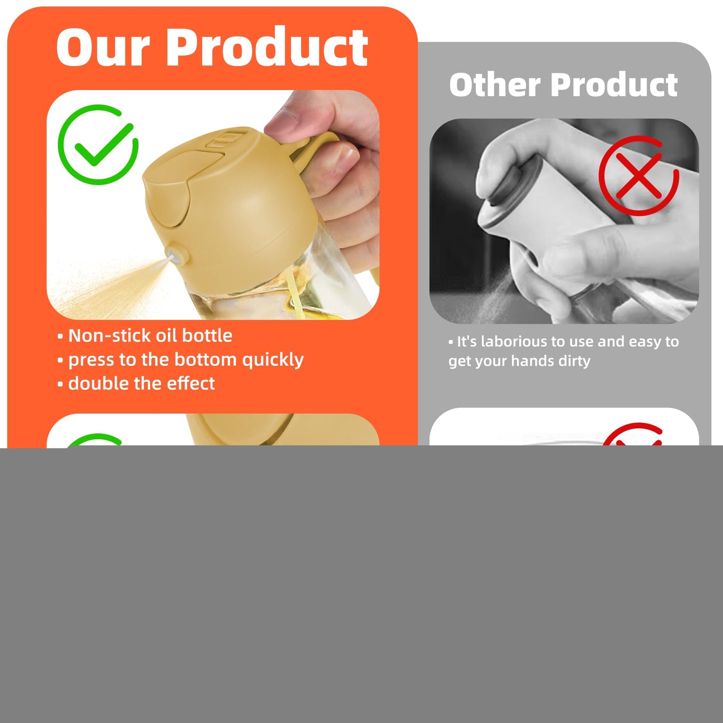 SprayMaster Duo: 16oz Olive Oil Dispenser - Black