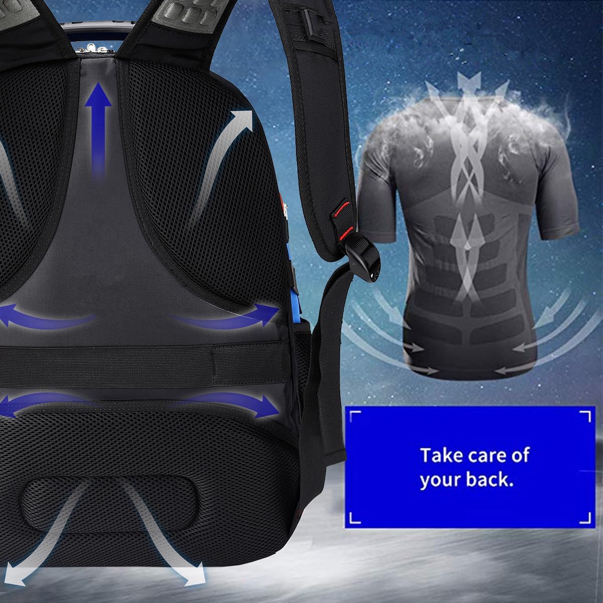 SHRRADOO 50L USB Travel Laptop Backpack - Airline Approved