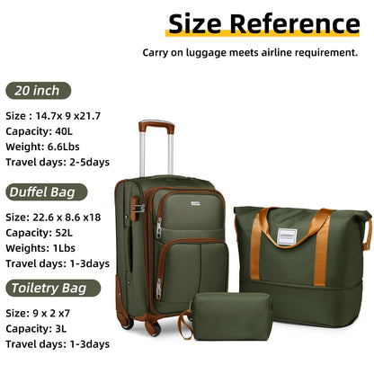 LARVENDER Expandable 5-Piece Spinner Luggage Set