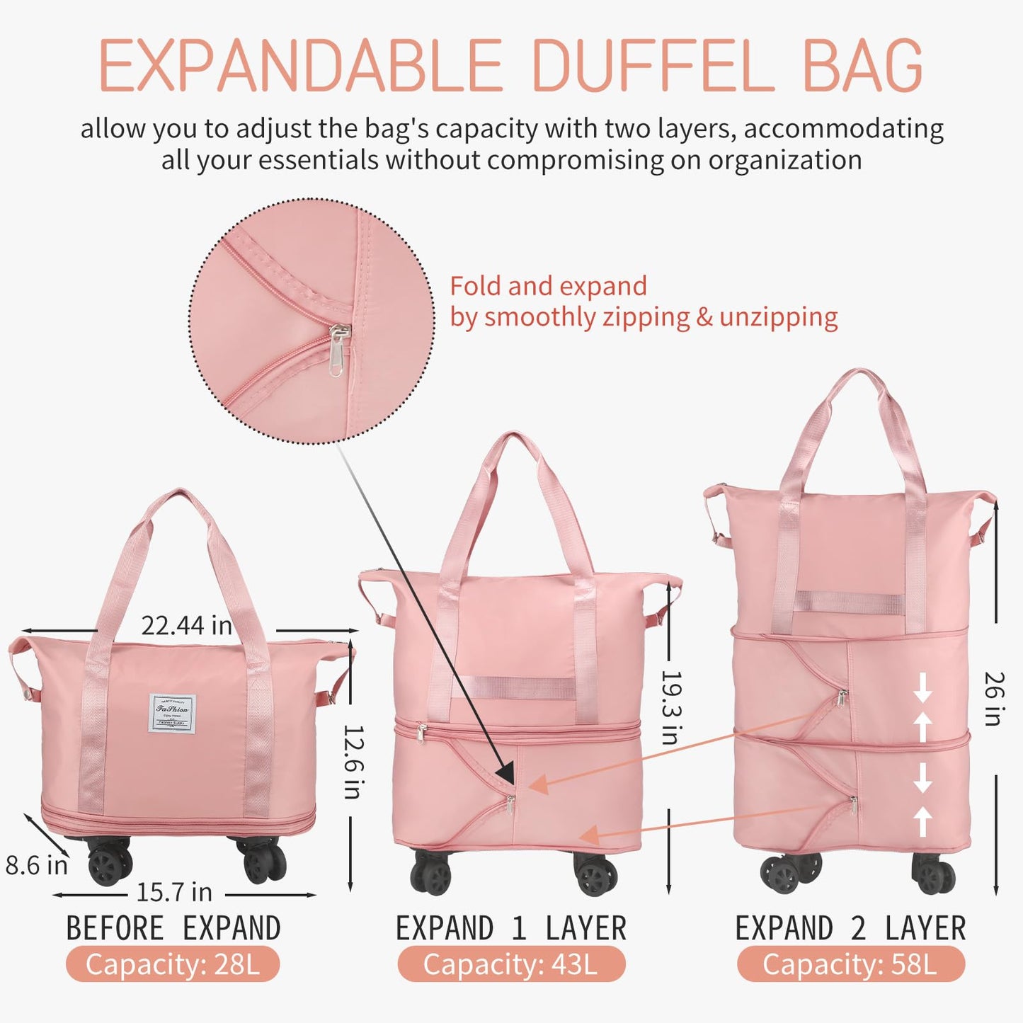 VoyagePro Expandable Wheeled Duffle Bag