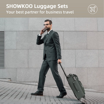 SHOWKOO Armygreen 3-Piece Expandable Luggage Set