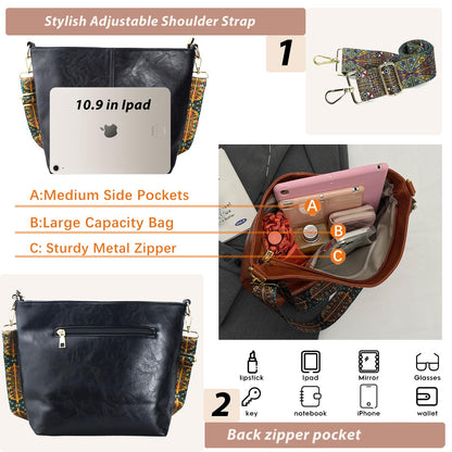 ChicHobo Vegan Leather Crossbody Bag with Strap