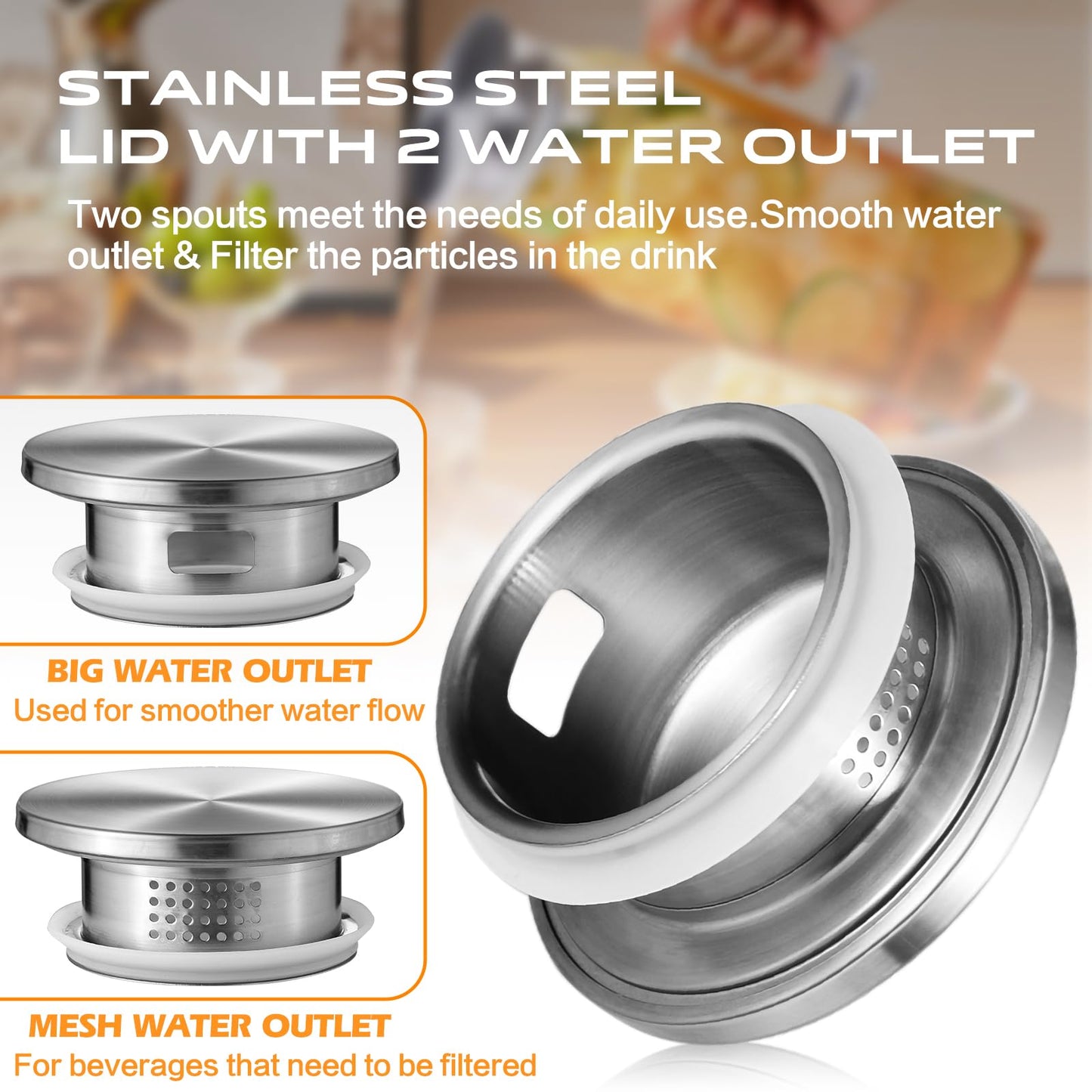 Aofmee Stainless Precision Pitcher - 68oz Borosilicate