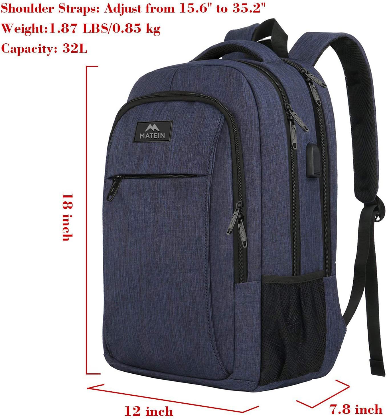 MATEIN SleekGuard Laptop Backpack with USB Port