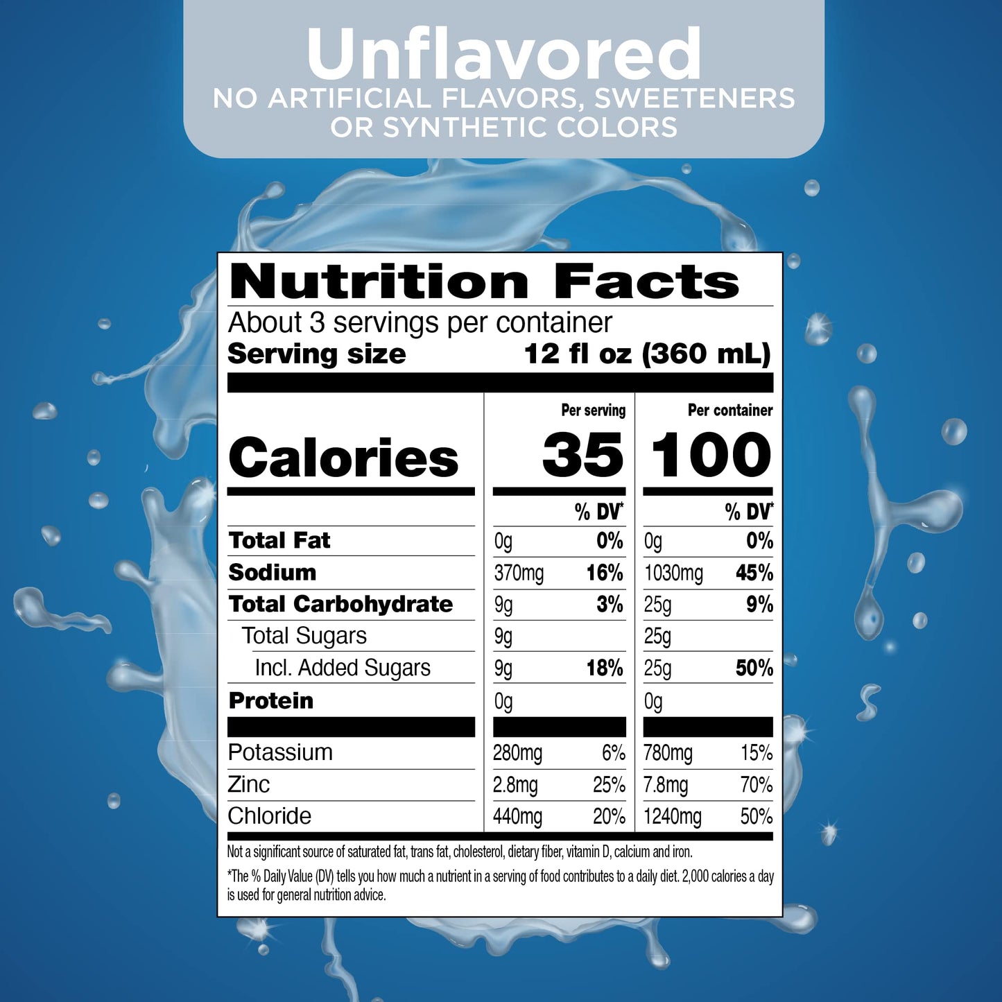 Electrolyte Hydration Solution - Unflavored 33.8 oz