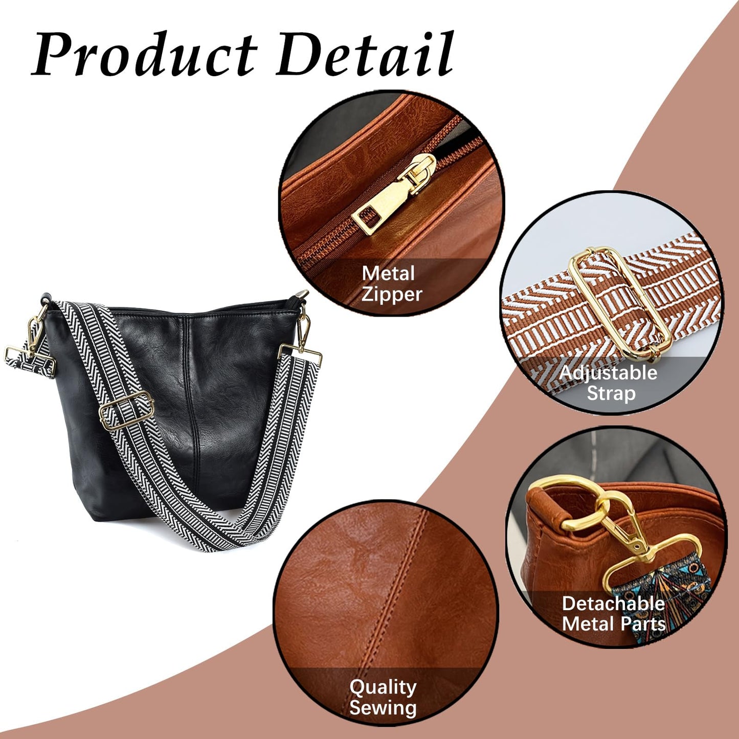 ChicHobo Vegan Leather Crossbody Bag with Strap