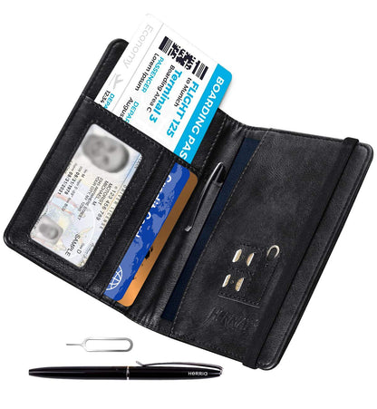 HerriaT RFID Leather Passport Wallet - Gray - Handbags Specialist Headquarter