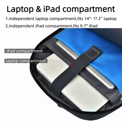 DUSLANG Travel Laptop Backpack with USB Port - Black