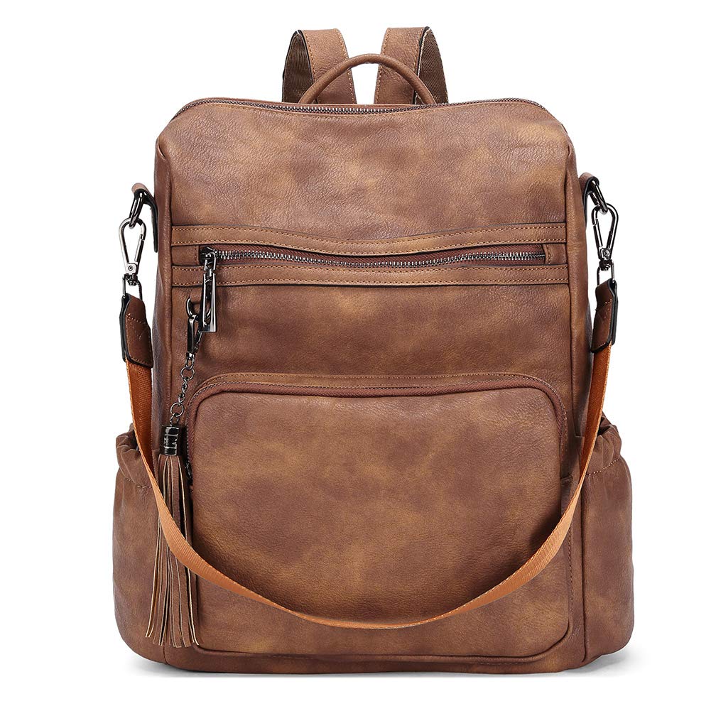DUO-TONE Luxe Women's Leather Travel Backpack