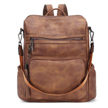 DUO-TONE Luxe Women's Leather Travel Backpack