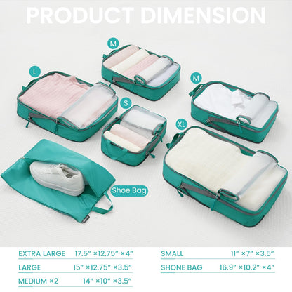 BAGAIL Travel Compression Cubes Set for Packing Ease