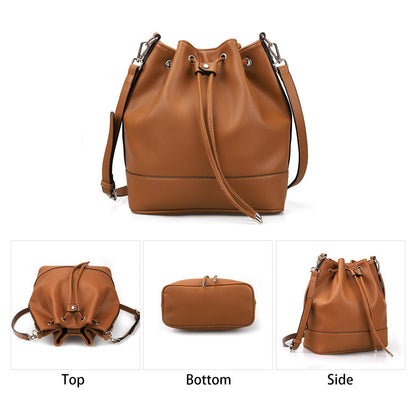 AFKOMST Chic Leather Bucket & Crossbody Bag Set