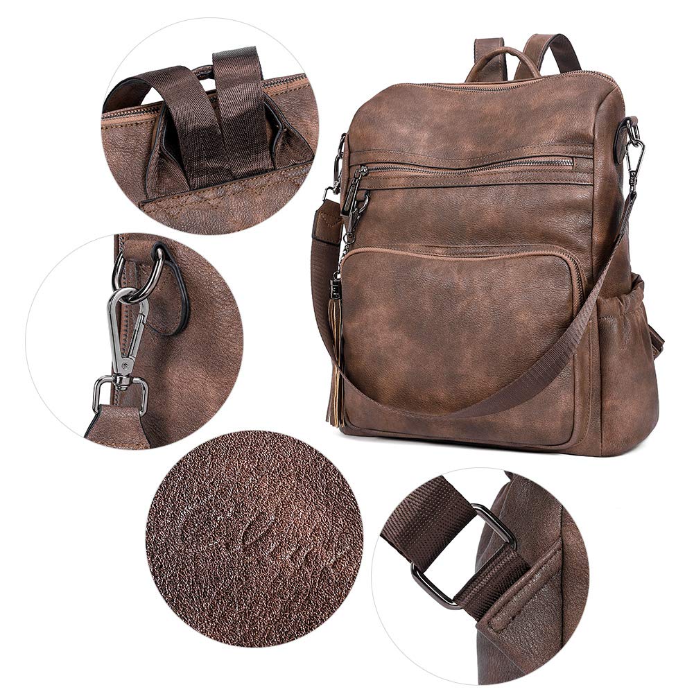 DUO-TONE Luxe Women's Leather Travel Backpack