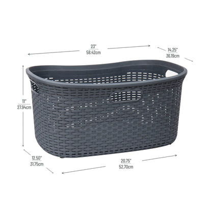Ivory Wicker Mind Reader 40L Laundry Basket
