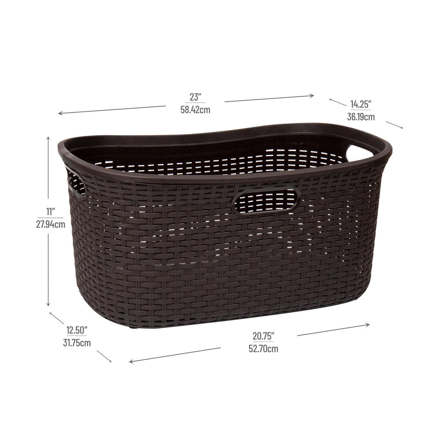 Ivory Wicker Mind Reader 40L Laundry Basket