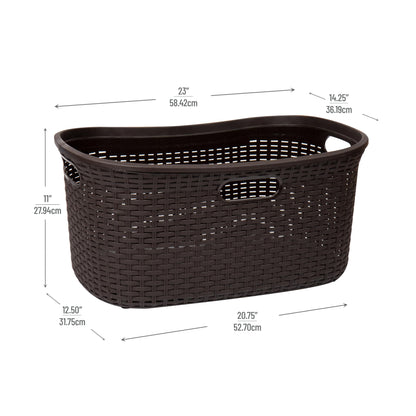 Ivory Wicker Mind Reader 40L Laundry Basket