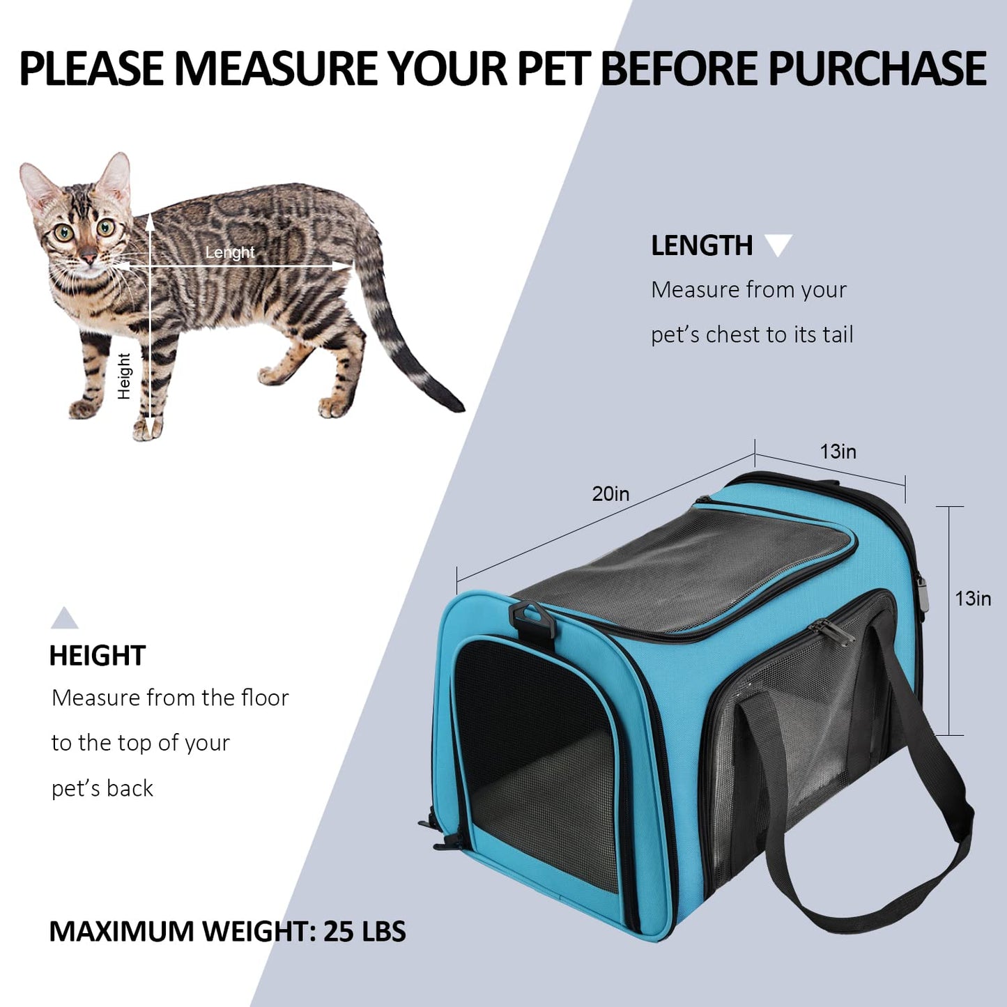 PawsVoyage: Grey TSA-Approved Pet Carrier (15lbs Max)