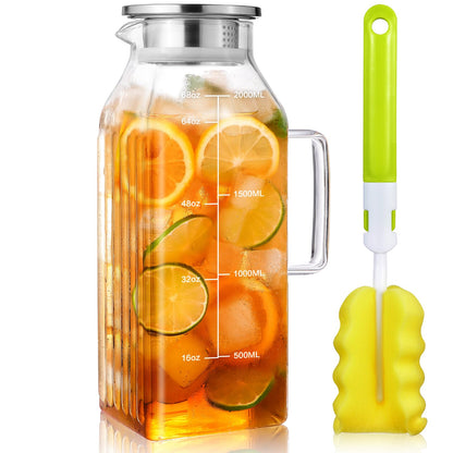 Aofmee Stainless Precision Pitcher - 68oz Borosilicate
