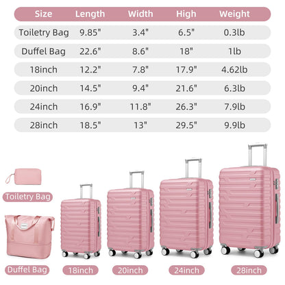 LAVENDER 6pc Hardside Spinner Luggage