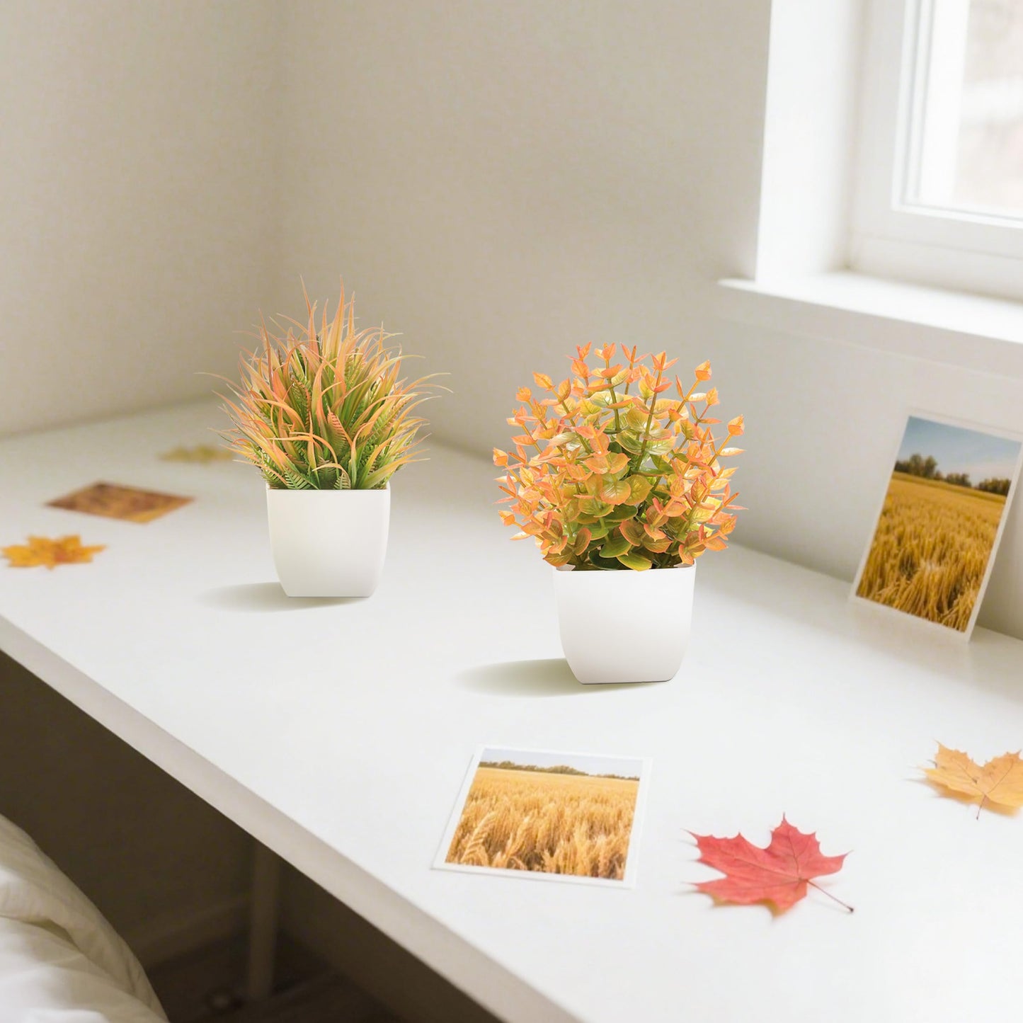 Rose Mini Potted Faux Plants - 2 Pack Decor