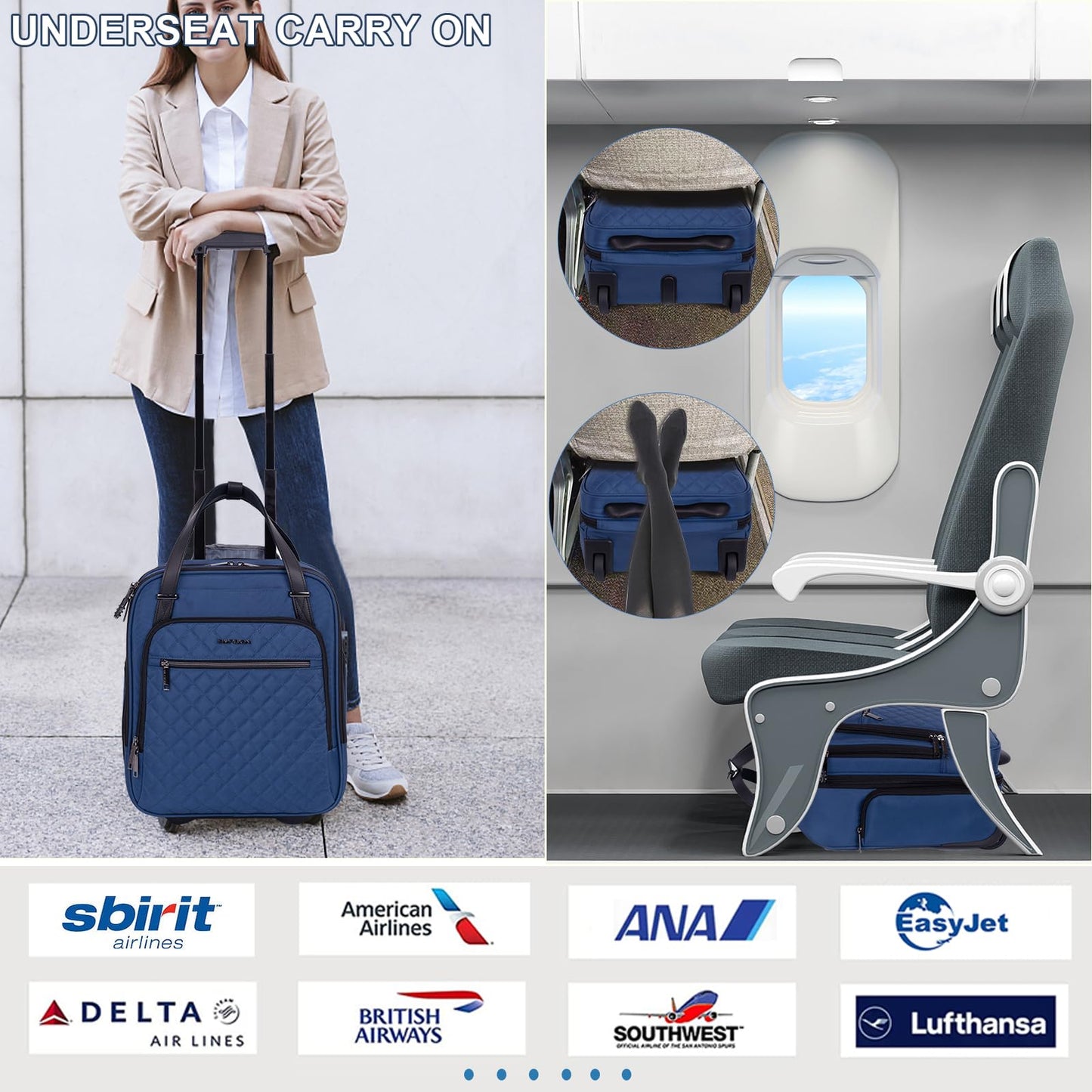 EMPSIGN 16 Wheeled Underseat Travel Bag