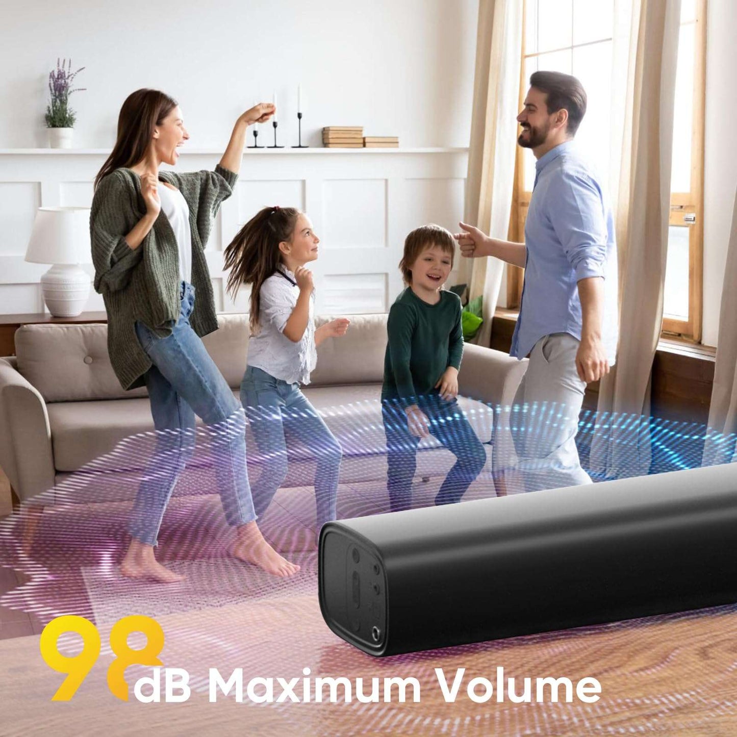 Smart SoundBar: Custom Bass & Compact Design