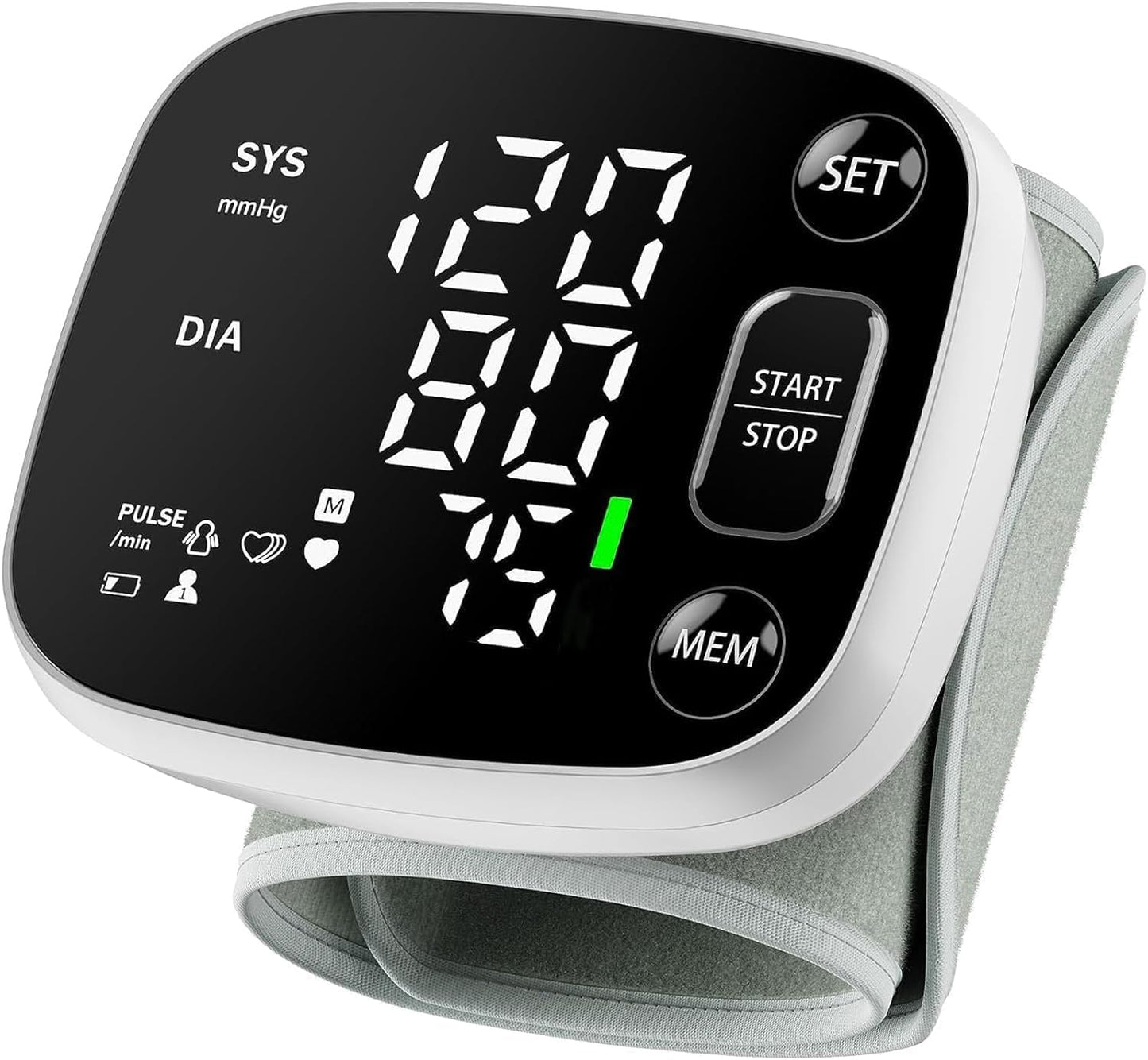 OklarHome Wrist BP Monitor: Rechargeable, Voice, LED