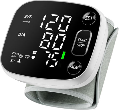 OklarHome Wrist BP Monitor: Rechargeable, Voice, LED