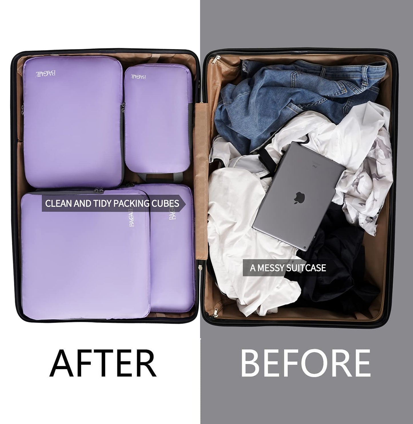 BAGAIL Expandable Travel Compression Cubes Set