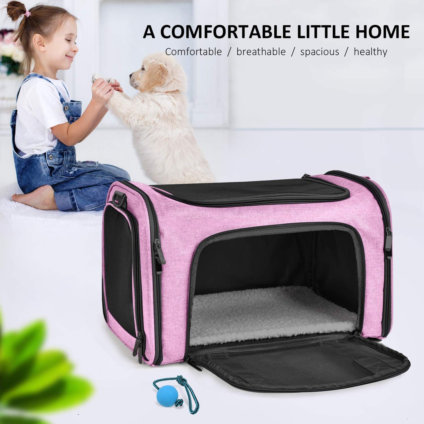 PawsVoyage: Grey TSA-Approved Pet Carrier (15lbs Max)